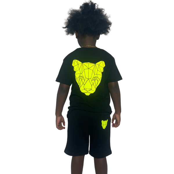 AUTHENTIC KIDS SHORTS SET- black x neon