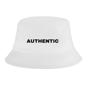 AUTHENTIC BUCKET-HAT white x black
