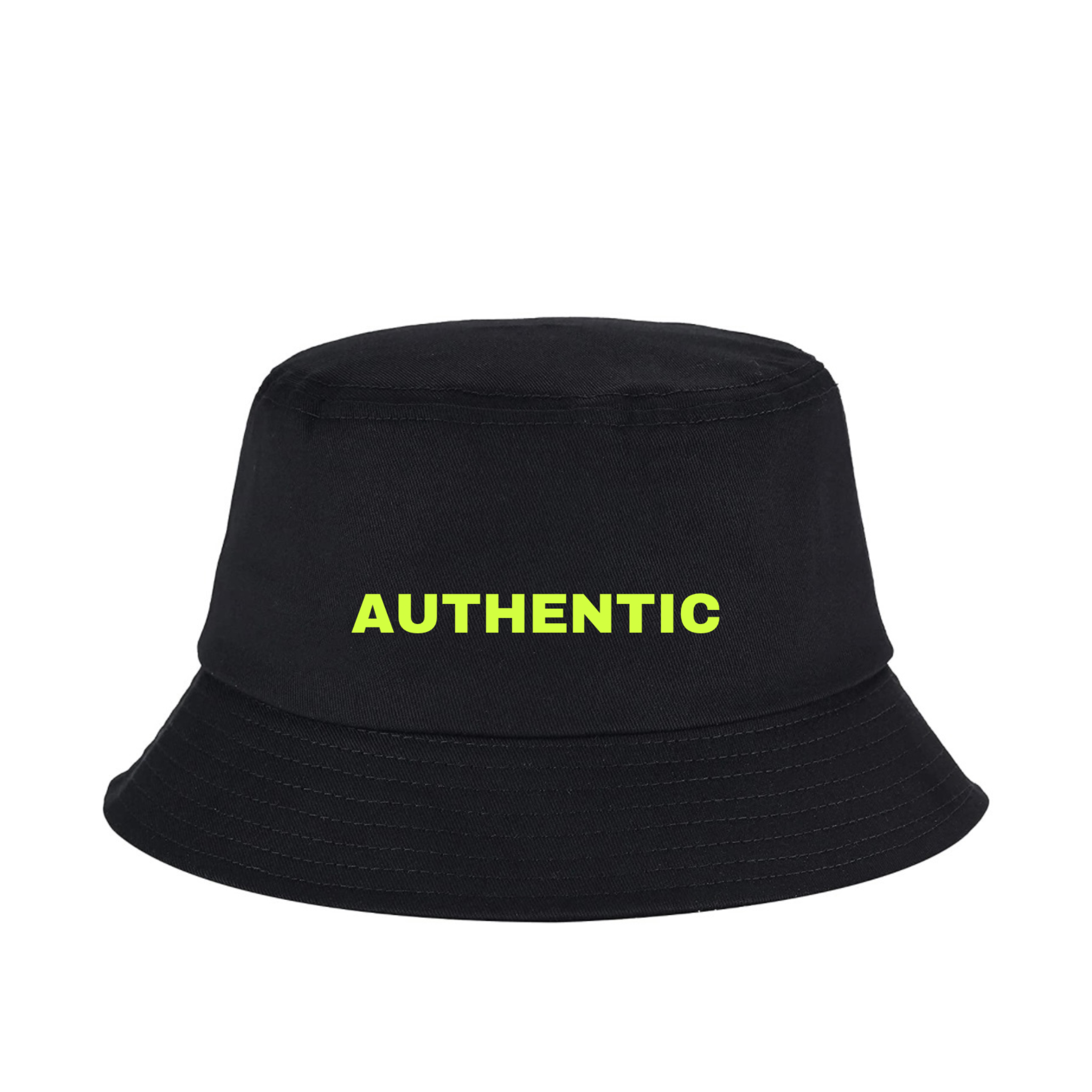 AUTHENTIC BUCKET-HAT black x neon