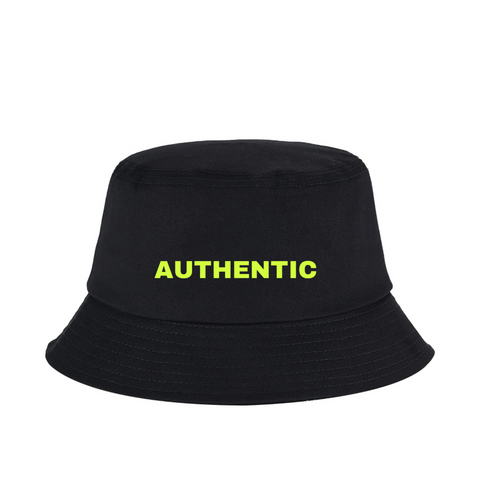 AUTHENTIC BUCKET-HAT black x neon